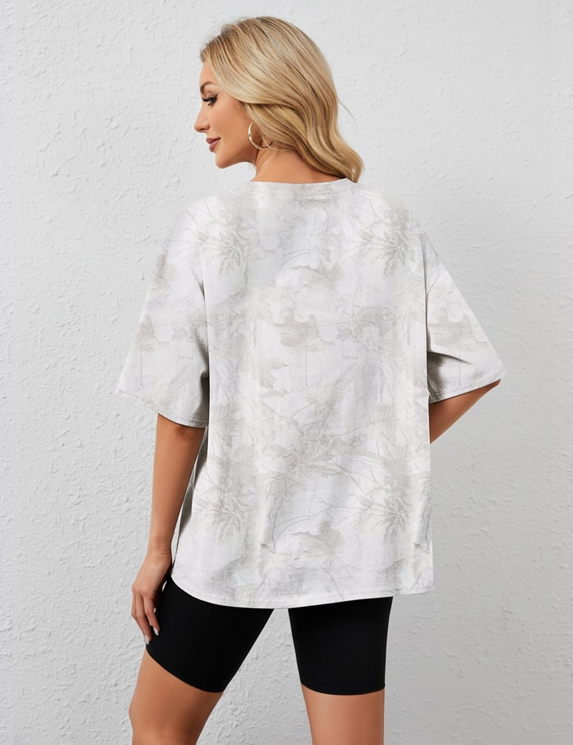 Camo Shirt Women Oversized Short Sleeve T-Shirts Crew Neck Camouflage Shirt Teen Girls Casual Loose Summer Tee Shirt - Image 2