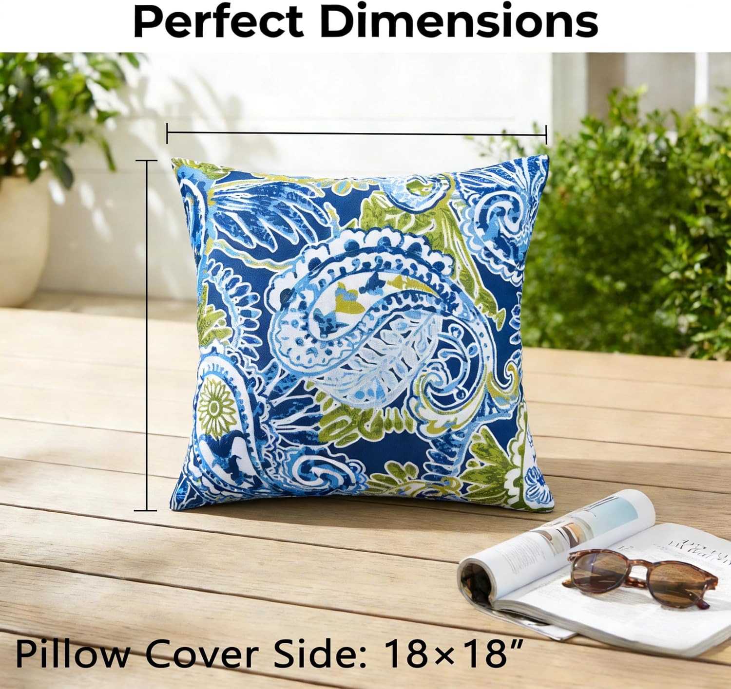 JMGBird 18"x 18" Throw Pillow Set of 2 Decorative Outdoor Square Pillow Soft Cushion, Home Decor for Furniture, Patio, Couch, Bed, Sofa, Bedroom