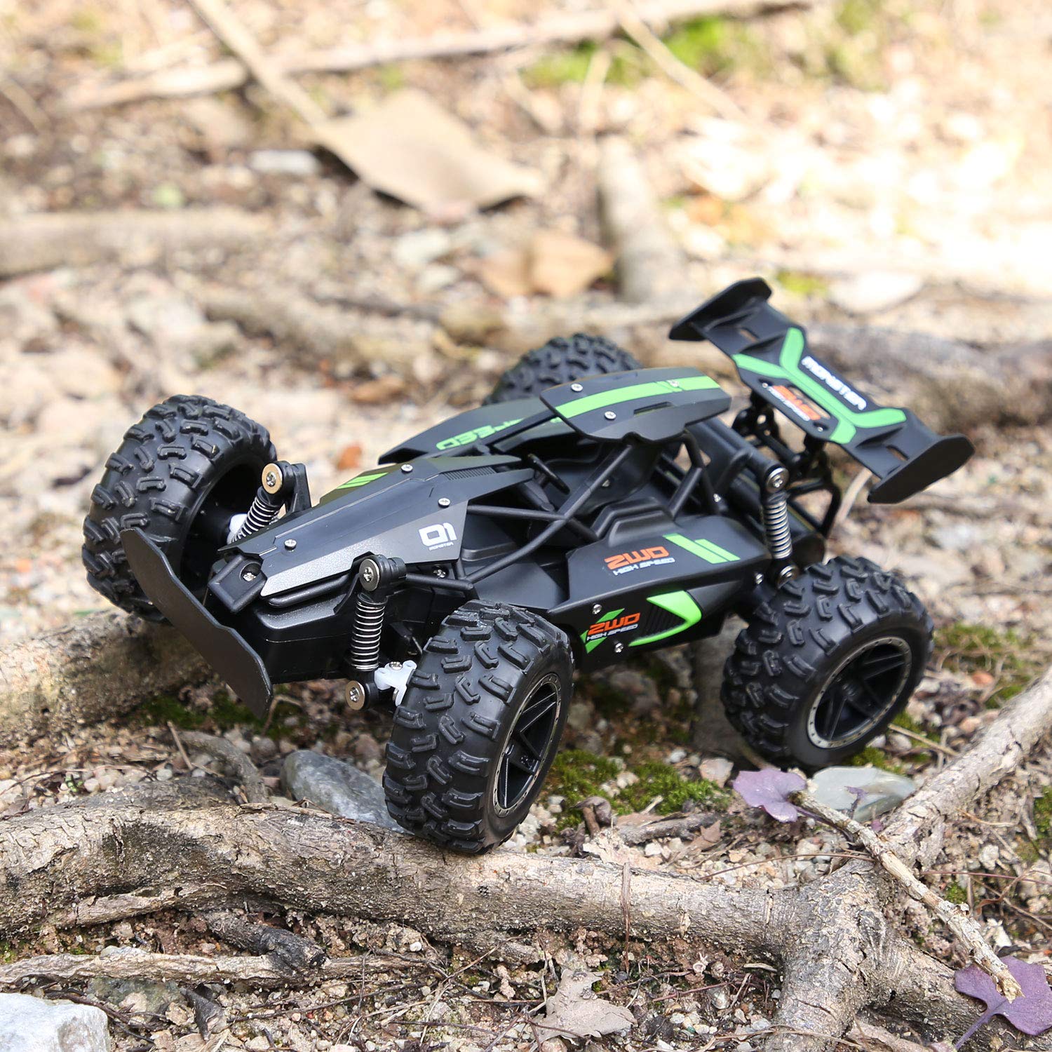 Macchina Telecomandata, RC Auto Telecomandata, 20KM/H Alta Velocità Auto Radiocomandata di Tutto Terreno, con 2 Batterie Caricabile, 2WD 2.4GHZ Macchinine Giocattolo per Bambini