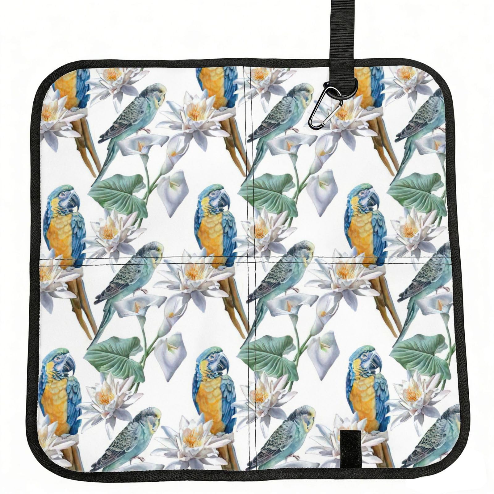 AYYQWE Parrots On Branches Print Foldable Seat Cushion Portable Chair Pad Office Commuting Picnic Camping Outdoor