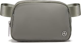 Pander Crossbody Belt Bag for Women and Men, Travel and Everyday Use | Nylon belt bag with three mesh pockets, wide zipper opening and adjustable strap for crossbody or waist wear