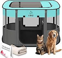 Vista 12 de Corralito para perros con almohadilla impermeable, jaulas portátiles para perros medianos, jaulas para perros de malla transpirable plegable, casa