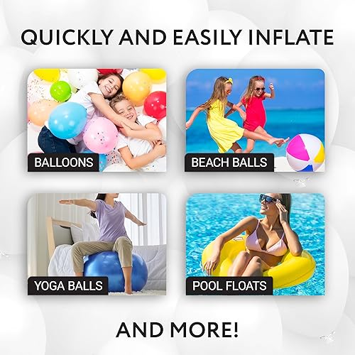 Miniatura 5 de Impresa Bomba de mano pequeña bidireccional para inflables, ideal para inflar globos, pelotas de yoga, flotadores de piscina, juguetes y más, el