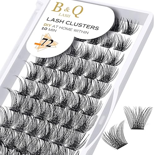 Extensiones de pestañas en racimo B02, rizo C de 0.394 pulgadas, B&Q LASH, extensiones de pestañas individuales con volumen, extensiones de pestañas