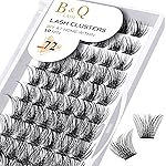 B&Q Lash Clusters Wispy B02, Eyelash Clusters 72PCS Cluster Eyelash Extensions, D Curl Lash Cluster 8-16mm Natural Individual Lashes Volume False Eyelashes Clusters with Soft Band(B02-D-8-16MIX)
