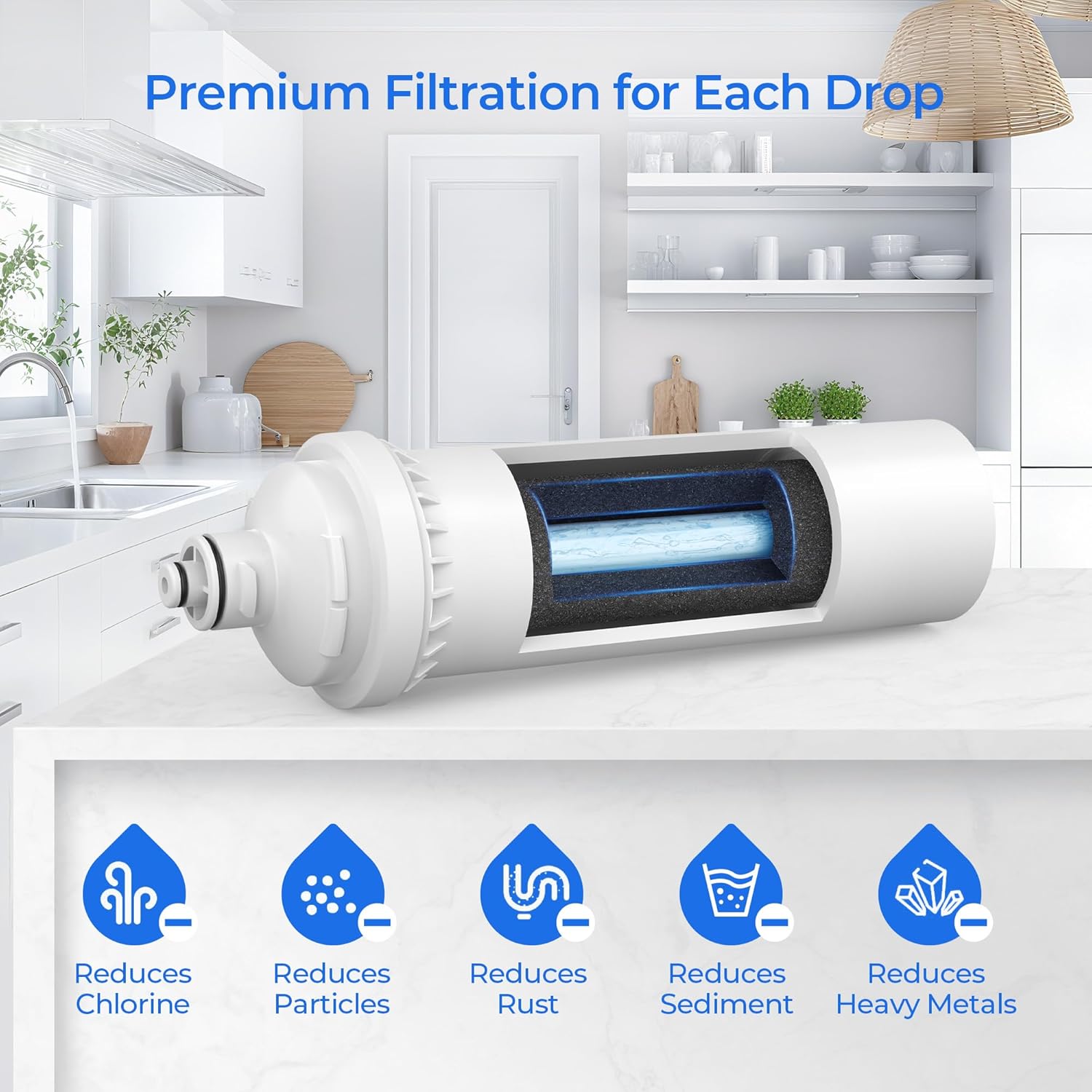 Oceanloch-m Water Filter Replacement, Compatible with C Pure Oceanloch-m Filtration System 790OCLOCARTM, 1 Micron Rating, 1.67 GPM Flow Rate (2 Pack)
