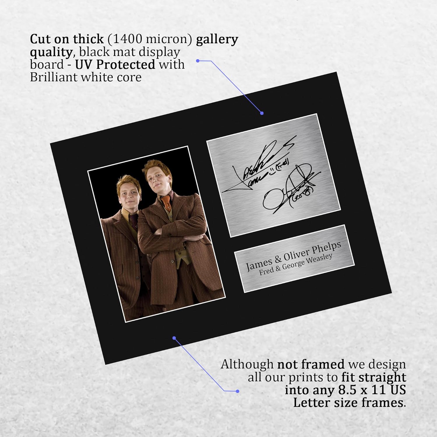 HWC Trading James & Oliver Phelps Harry Potter Fred & George Weasley Gifts Printed Signed Autograph Picture for Movie Memorabilia Fans - US Letter Size