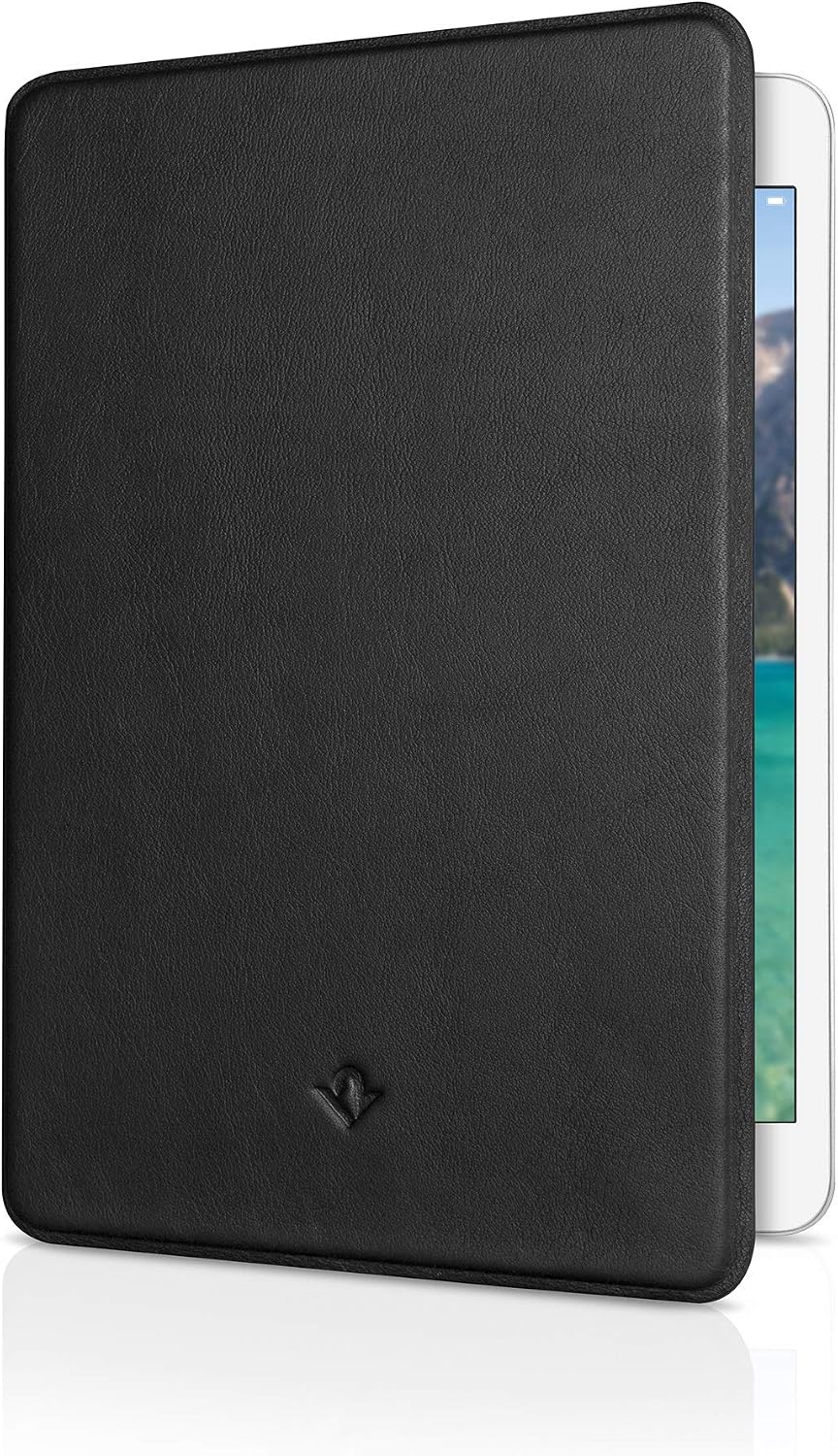 Twelve South SurfacePad for iPad mini 5" | Ultra-Slim Luxury napa Leather Cover + Display Stand with Sleep/Wake (Black)