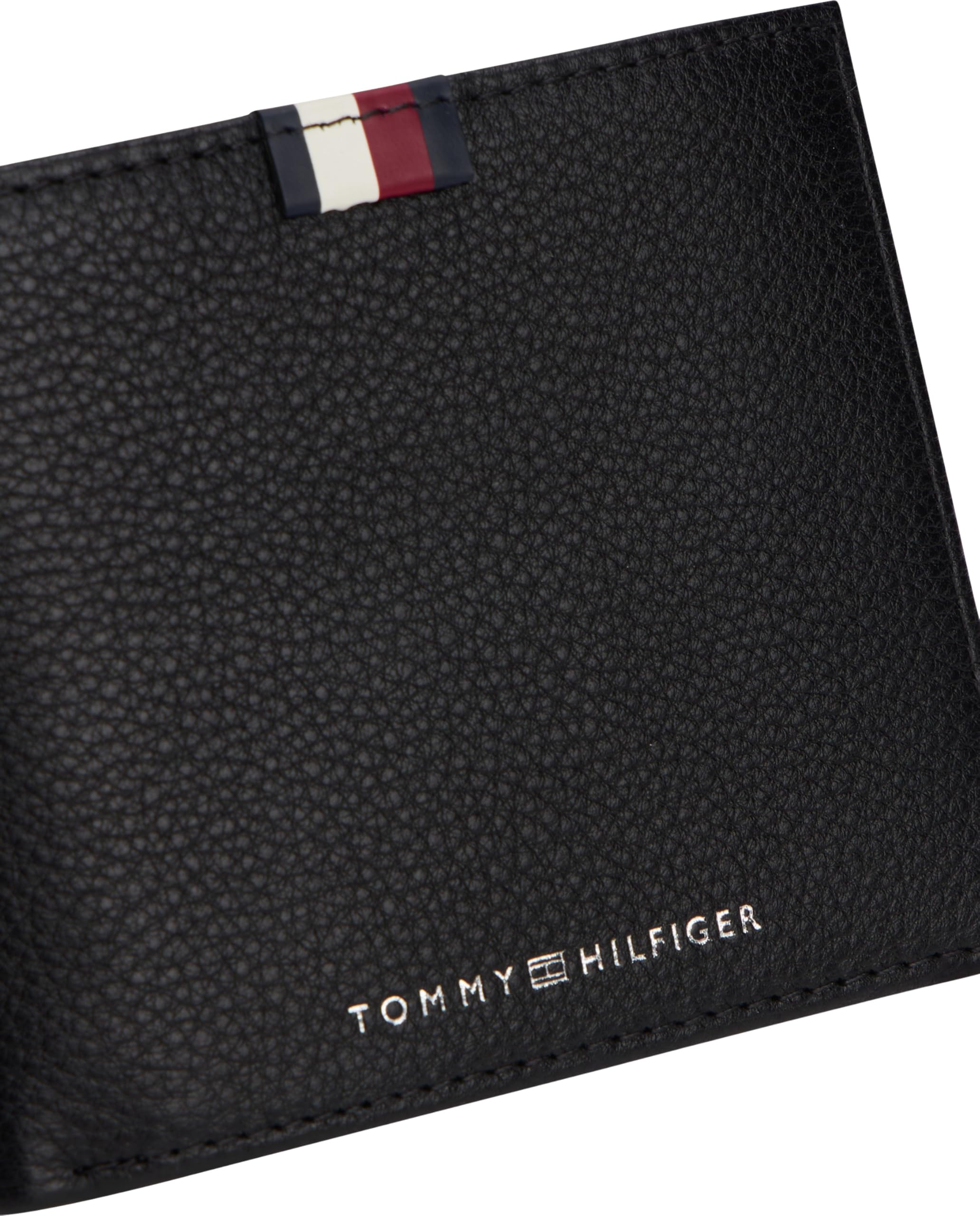 Tommy Hilfiger Herren Geldbeutel Flap and Coin aus Leder, Schwarz (Black), Einheitsgröße