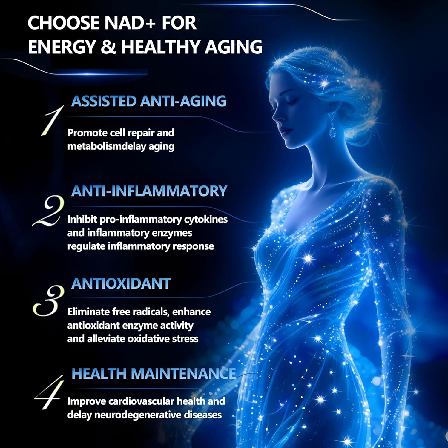 NAD Supplement, 1500mg - Liposomal NAD+ Supplement with Resveratrol, NAD Plus Boosting - Support Cellular Health, Stamina & Healthy Aging - Ultra Strength Capsules - Image 5