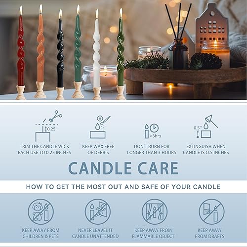 Miniatura 8 de Vela torcida con forma de espiral azul claro 10 pulgadas sin perfume juego de velas de cena hechas a mano para vacaciones boda fiesta Navidad