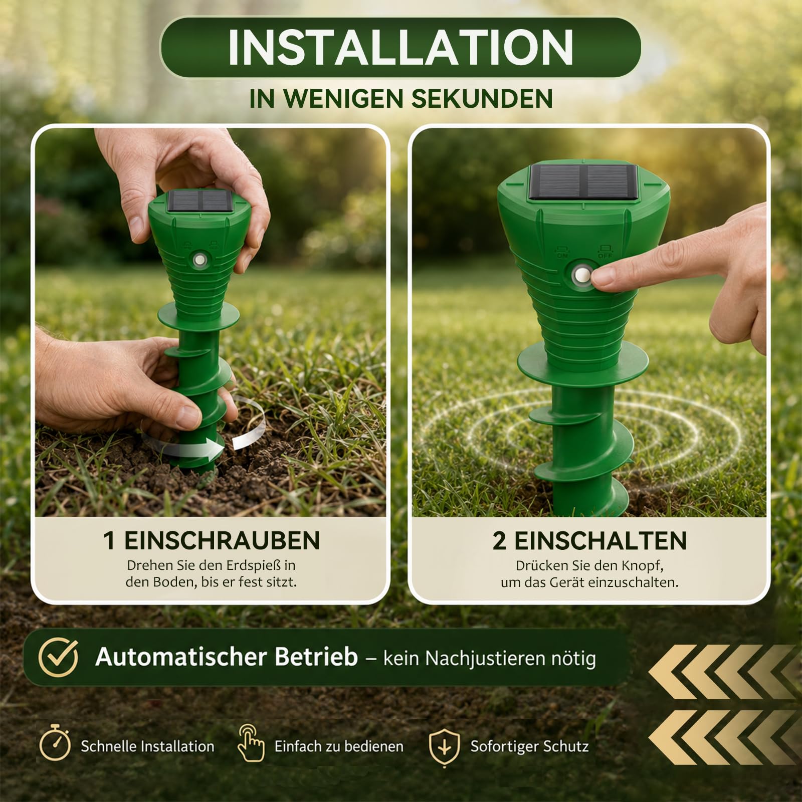4 unidades de ahuyentador solar de topos para jardín, ratones ultrasónicos, IP65, resistente al agua, repelente de roedores y topos, ratones de campo y roedores de jardín
