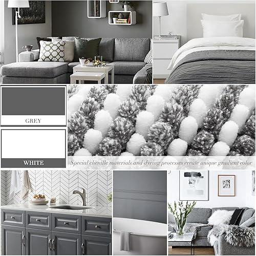 Miniatura 3 de BSICPRO Juego de alfombras y tapetes de baño, 2 piezas de felpilla gruesa y absorbente, antideslizantes, suaves y peludas para baño, lavables a