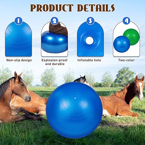 Miniatura 9 de 2 pelotas de caballo de 40 pulgadas para jugar, pelota de caballo grande para caballo, pelota de pastoreo grande para caballo, pelota de fútbol,