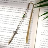 Vintage Bookmark Dagger Sword Pendant Brass Metal Hook Book Mark with Bead Chain Book Marks for Reading Women, Men, Book Lovers, Girls, Teens, Teachers and Students Handmade Bookmarks