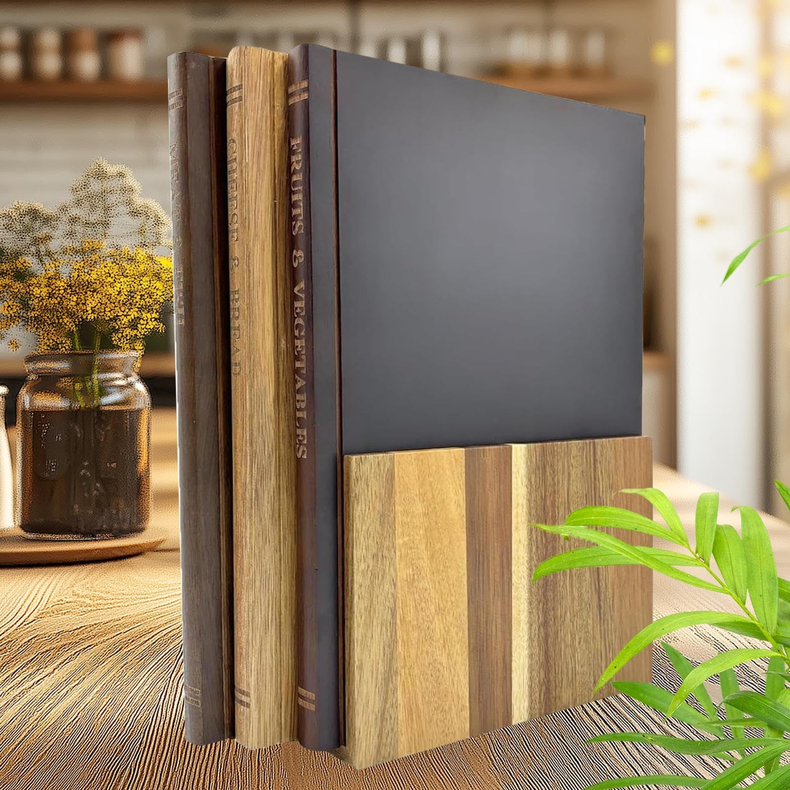 Tablas De Cortar Para La Cocina 3 Piezas En Forma De Libro Espesadas | Tabla de Cortar de Madera Para Queso Pan Carne Hogar Comida Familia Amigos Interior