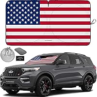 Vista 48 de Autoamerics Parasol de Parabrisas de Una Pieza - Parasol Cromado Líquido Plegable para Ventana Delantera de Auto para Carros SUV Camión - Protector