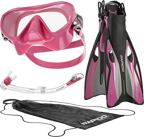 Miniatura 15 de Máscara de esnórquel sin marco, lente de vidrio templado de alta calidad, diseño italiano, antivaho y sin marco, tubo de esnórquel seco de élite,