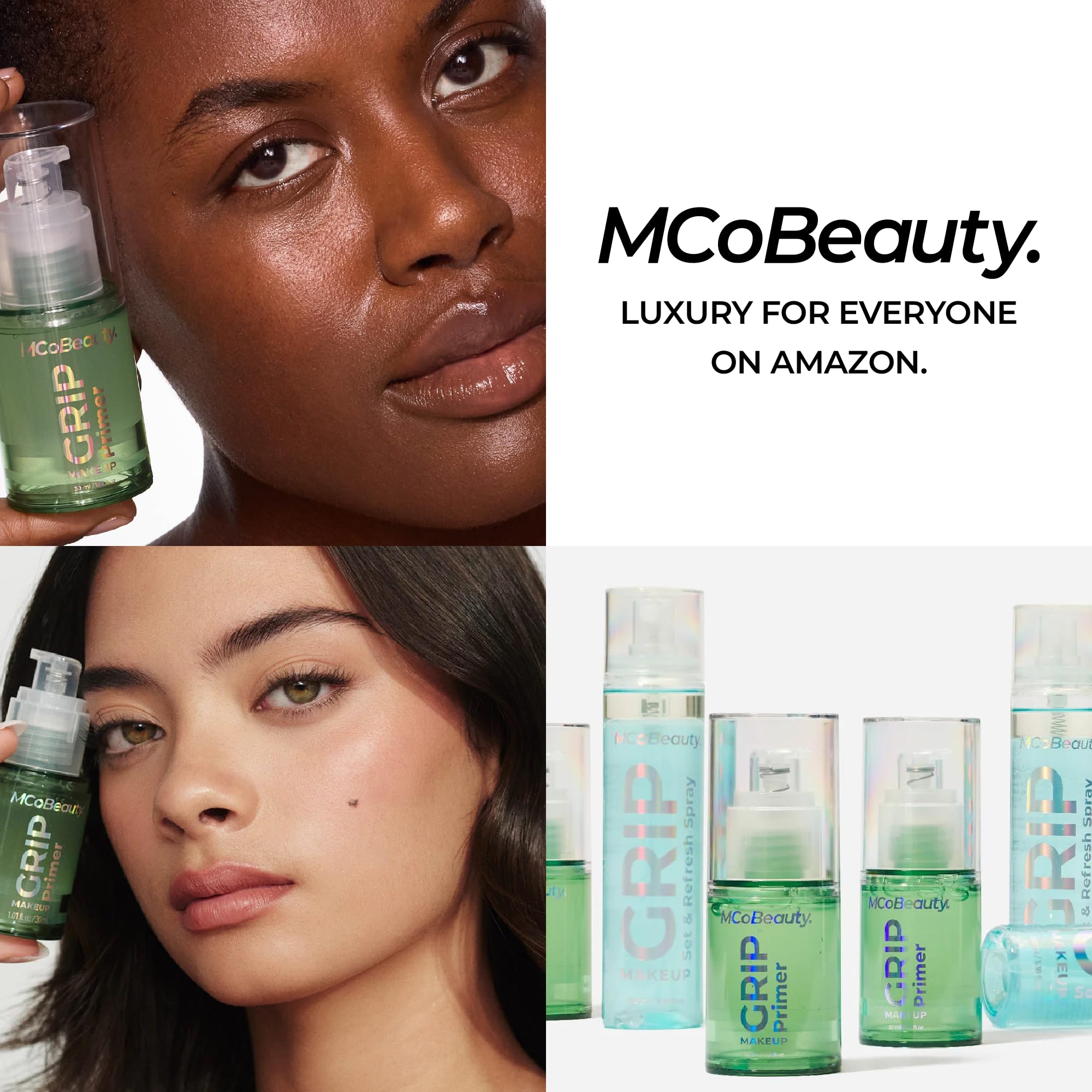 MCoBeauty - Grip Primer - Primer de maquillaje ligero Grippy Hold - Base de gel hidratante con ingredientes hidratantes - Aloe Vera, niacinamida y vitamina E - Prepara la piel para un maquillaje