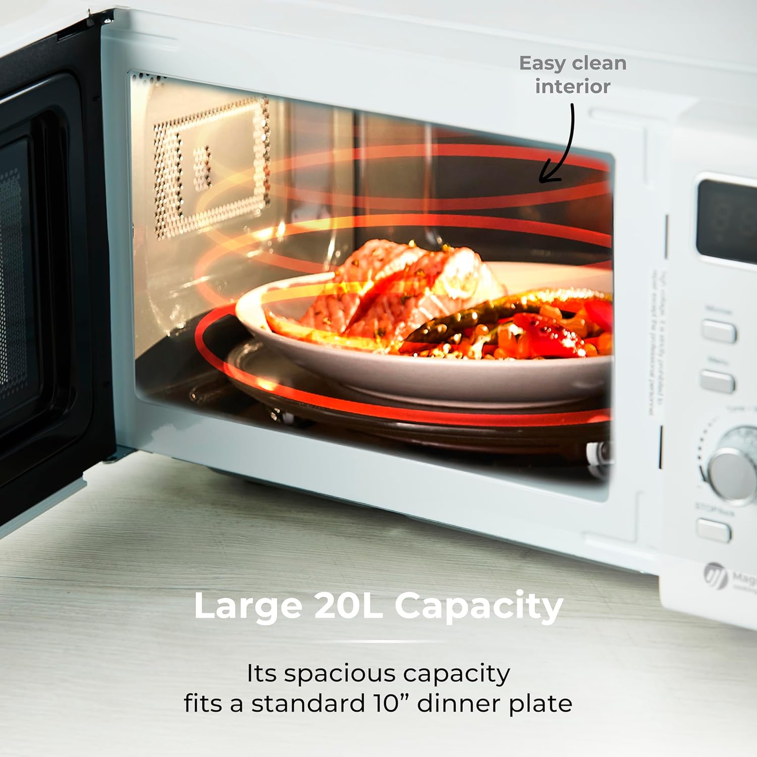 Tower Tower T24041WHT Digital Microwave with Sleek Mirror Door, 800W 20 litres thumbnail 4