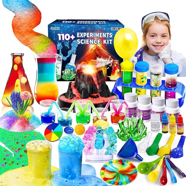 110+ Science Experiments Kits for Kids, Science Projects STEM Activies Toys Gifts for Boys & Girls, Scientist Educational Toys, Volcano Eruption, Chemistry Set