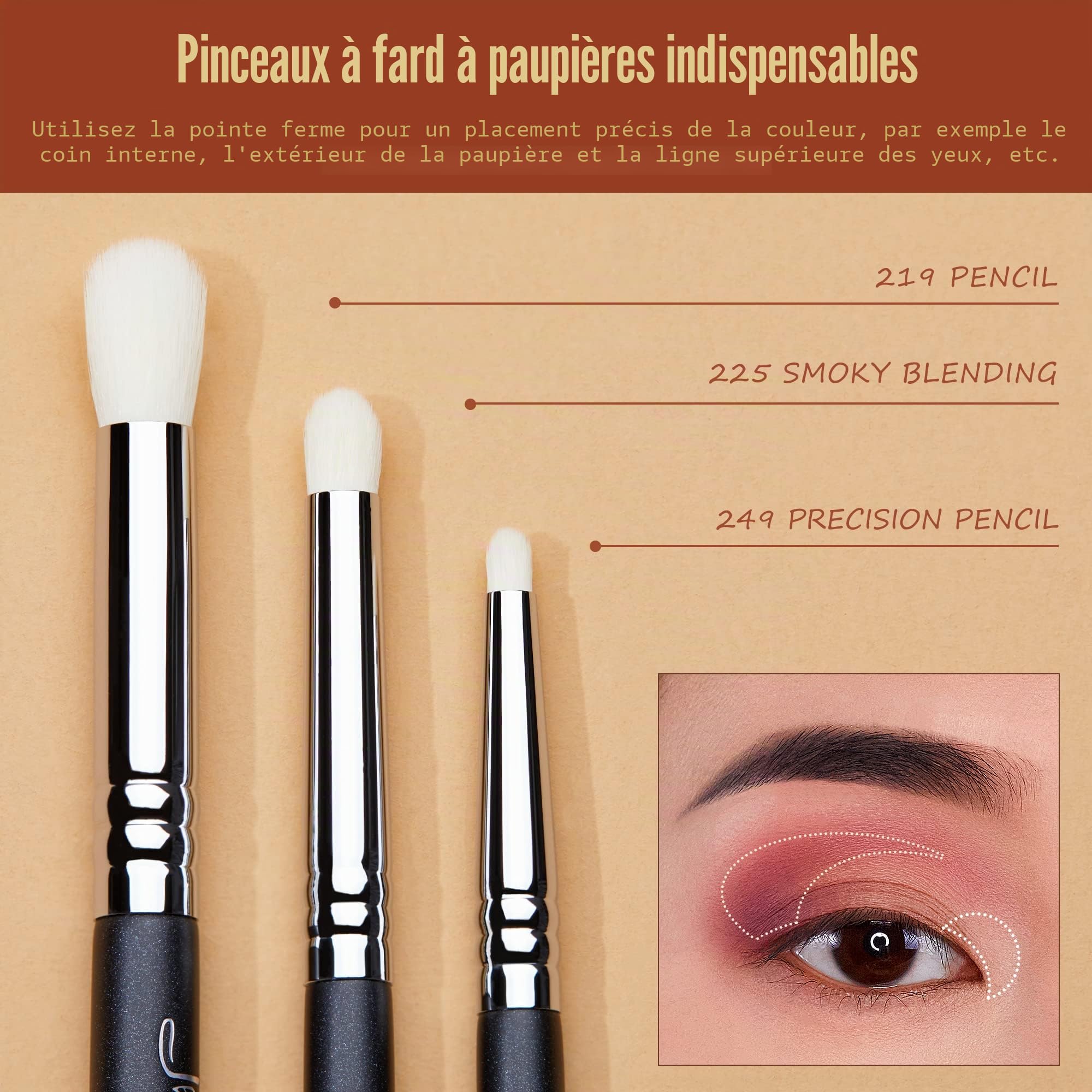 Jessup Set Pinceaux Maquillages Fard à Paupières 11 pièces Kit Pinceaux Maquillage Yeux Professionnels Pinceaux Fard à Paupières,Pinceau Estompeur Pinceau Anti Cernes Yeux,Nior T340