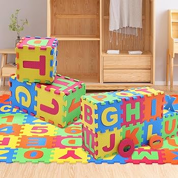 Amazon.co.jp: パズルマット フォーム プレイ マット 数字