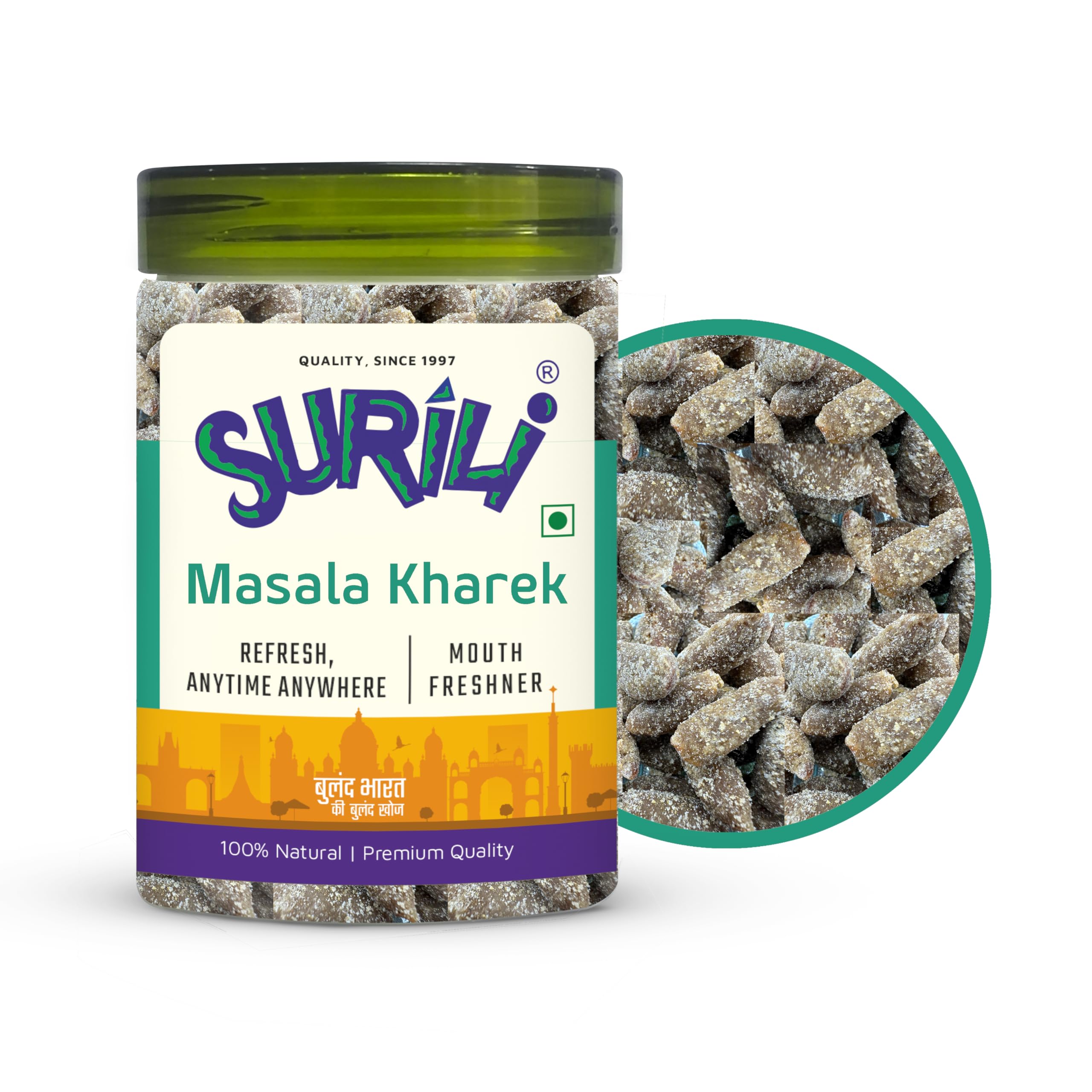 SURILI Masala Kharek After Meal Mouth Freshener Candy Tin Jar (Pack 250 gram) (B0CZTVYFKS) Amazon Price History, Amazon Price Tracker