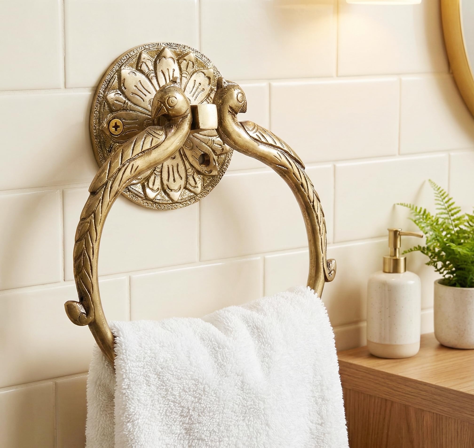 Tapered Brushed Brass Bathroom Towel Hook Reviews | Crate & Barrel