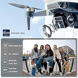 Drones with 4K Camera & Long Flight Time 2650ft Control, WIFI Drone, 3 Batteries, Auto Features, Beginner-Friendly Quadcopter