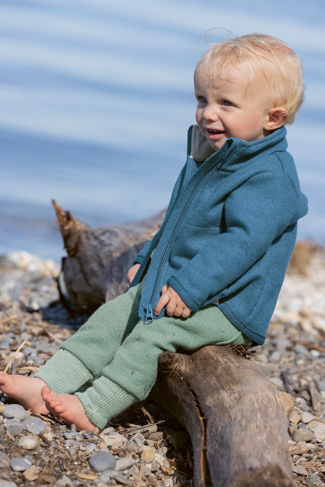 Disana ZIPPER-JACKE Kinder-Jacke Wollwalk Reißverschluss | 100% Bio-Merinowolle | Frühjahr Sommer Herbst | Kinnschutz | Baby Kleinkind Kind Unisex | Made in Germany | GOTS IVN Best