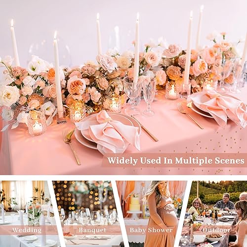 Miniatura 6 de Fixwal Mantel de plástico azul real, paquete de 6 manteles desechables de 54 x 108 pulgadas, manteles rectangulares de plástico de alta calidad para