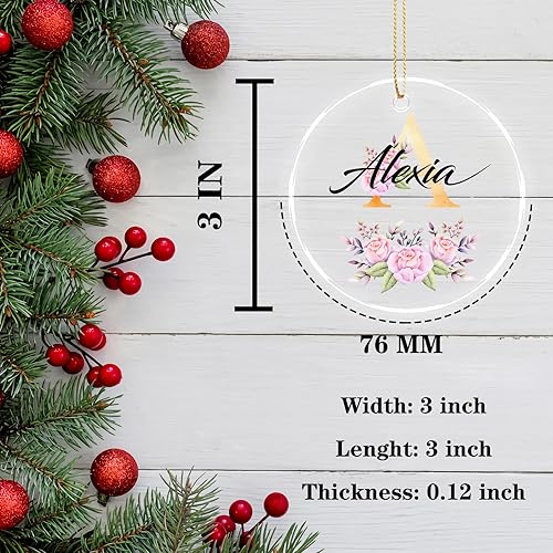 Miniatura 2 de Adornos de Navidad personalizados con imagen y texto para Navidad 2023, regalo de decoración de árbol de Navidad acrílico personalizado para niños,