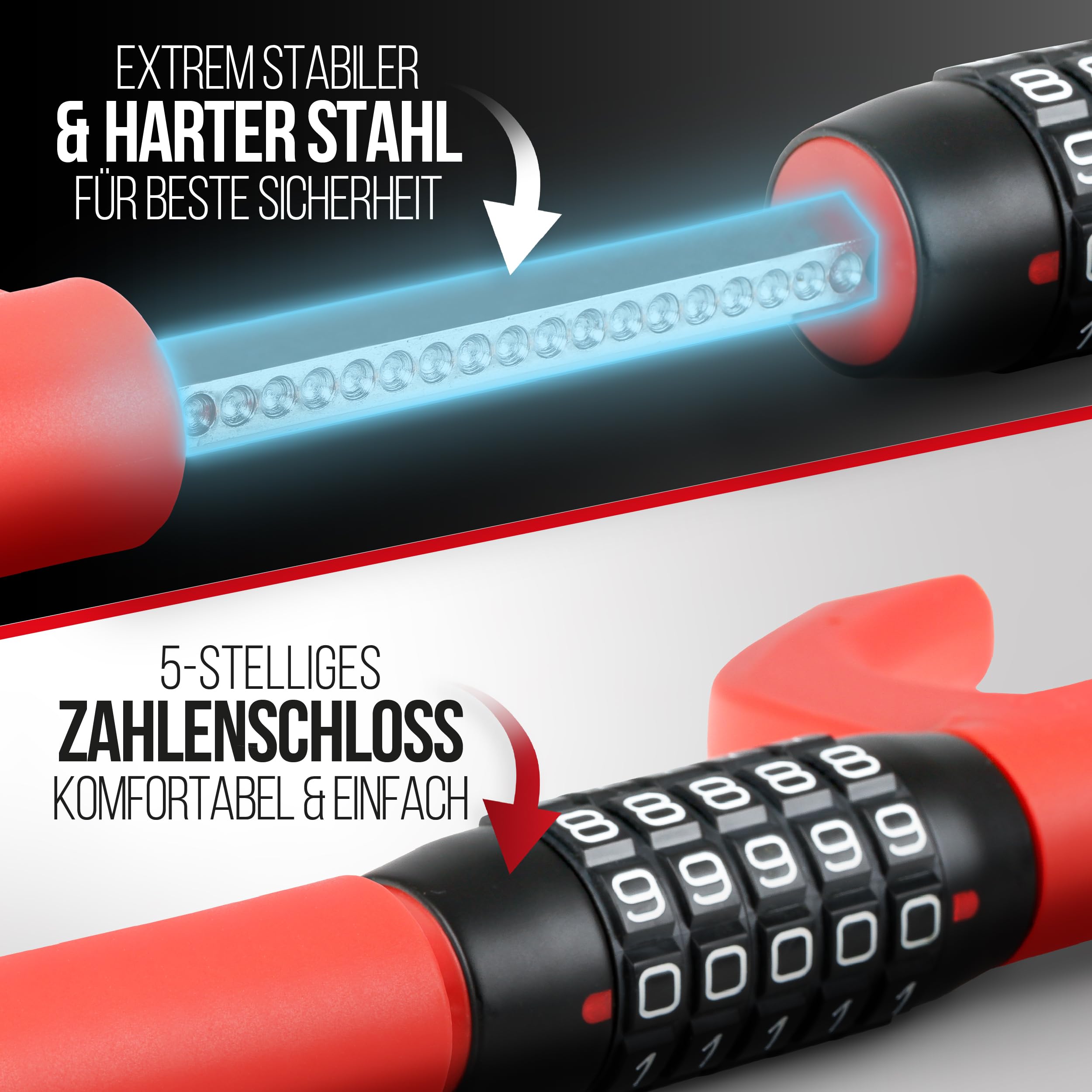 HEYNER® Lenkradsperre Wegfahrsperre mit Zahlenschloss Diebstahlsicherung für PKW extra lang