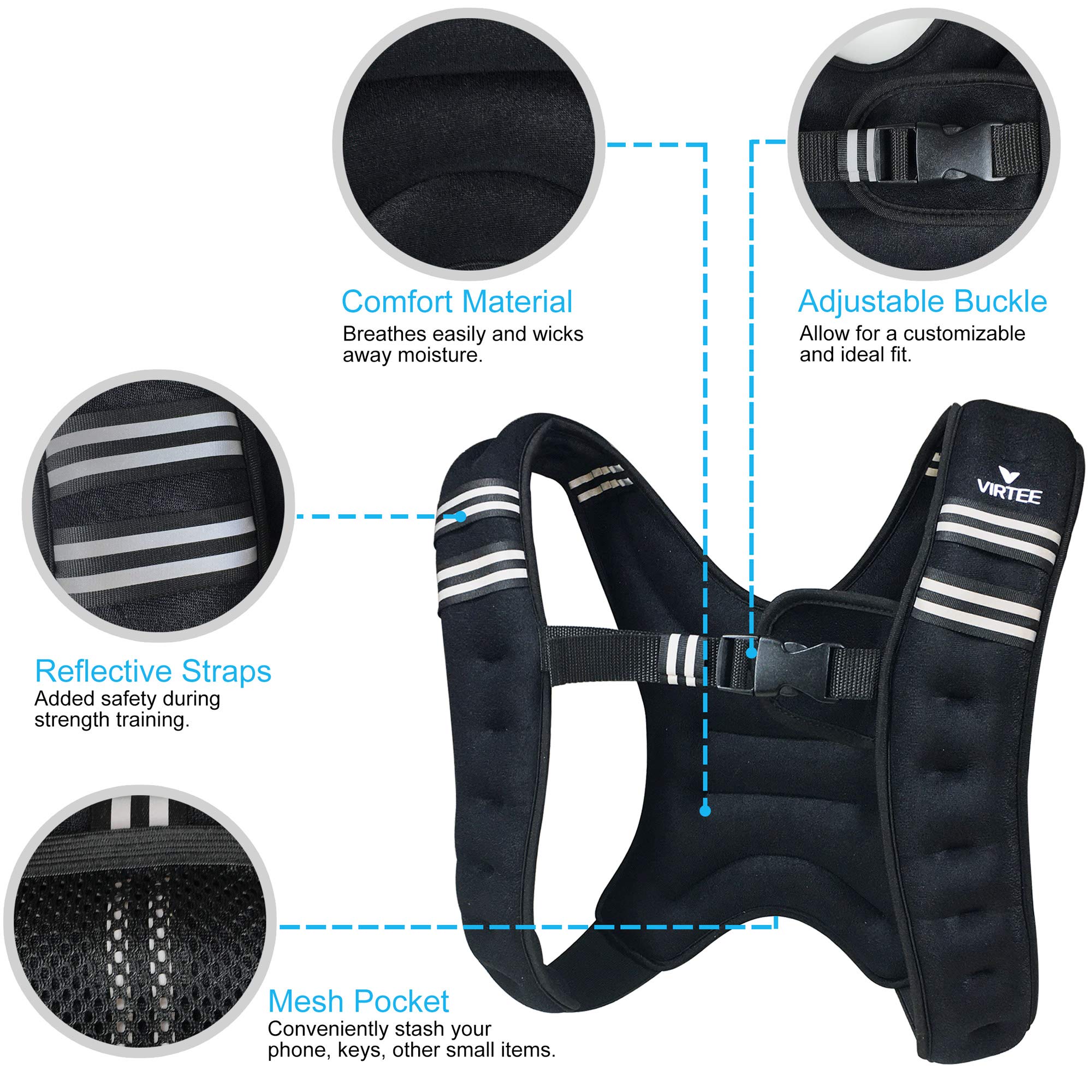 Weighted Vest Weight Vest for Men Women Kids 5/10/16 Lbs Weights, Body Weight Vests Adjustable for Running, Gym Workout, Jogging, Body Fitness