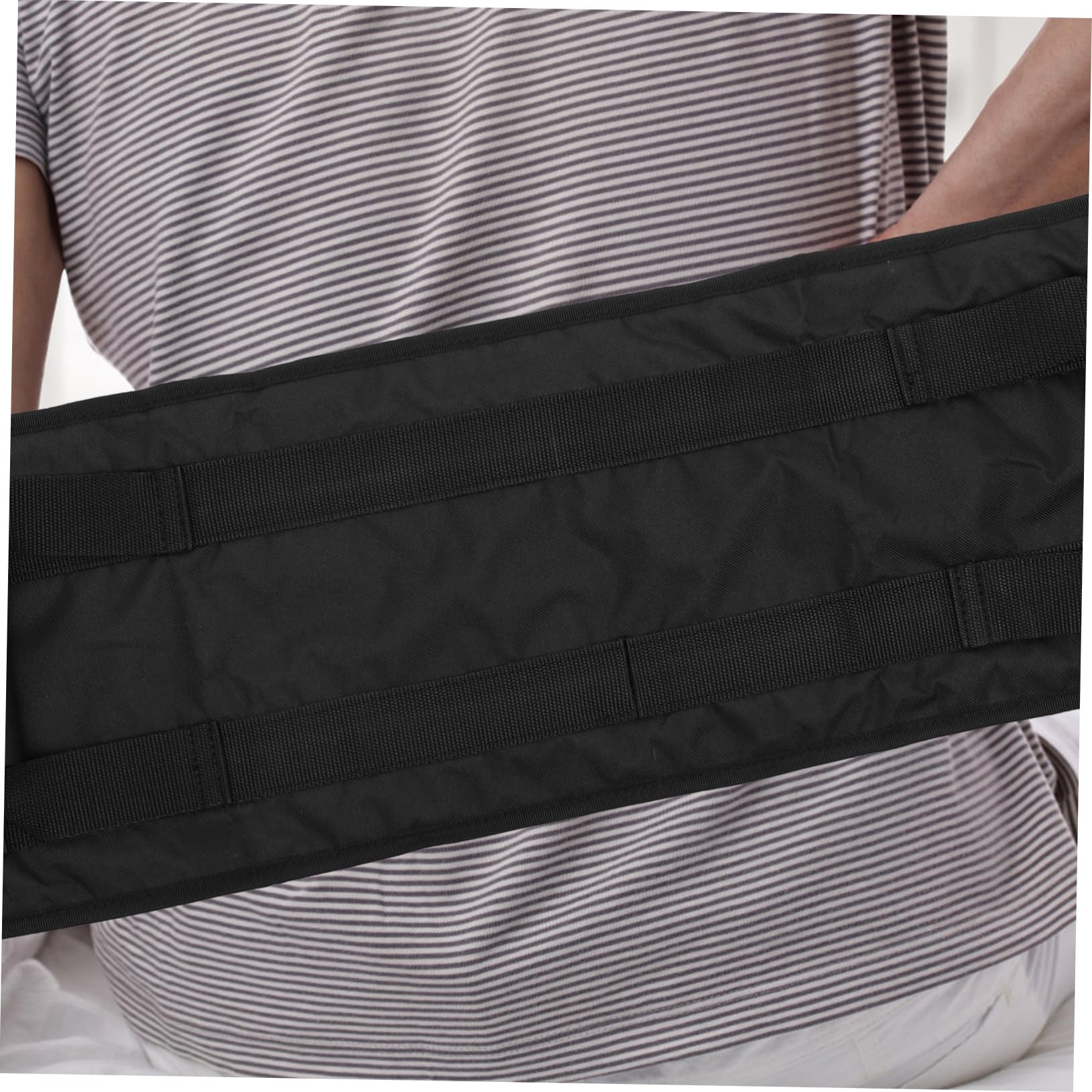 HAPINARY Auxiliary Transfer Padded Assist Transfer Nursing Sling Lift Elderly Moving Band Bed Assist Rail Nursing Transfer Sling Stand Assist Sling Moving Pads Nylon Black
