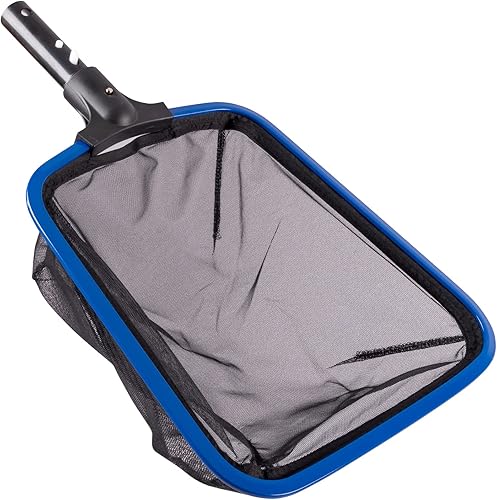 POOLAZA Red de malla ultra fina para piscina con marco de aluminio, red de piscina de aluminio para limpieza eficiente, red de desnatador de piscina