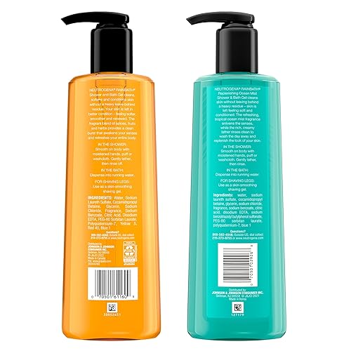 Miniatura 8 de Neutrogena Rainbath Gel de ducha y baño refrescante y limpiador, gel hidratante diario y de afeitado para piel suave, paquete de dos que incluye