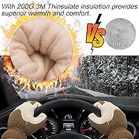 Vista 16 de HANDLANDY Guantes de trabajo aislados, guantes térmicos de invierno impermeables para hombres y mujeres Negro-Amarillo