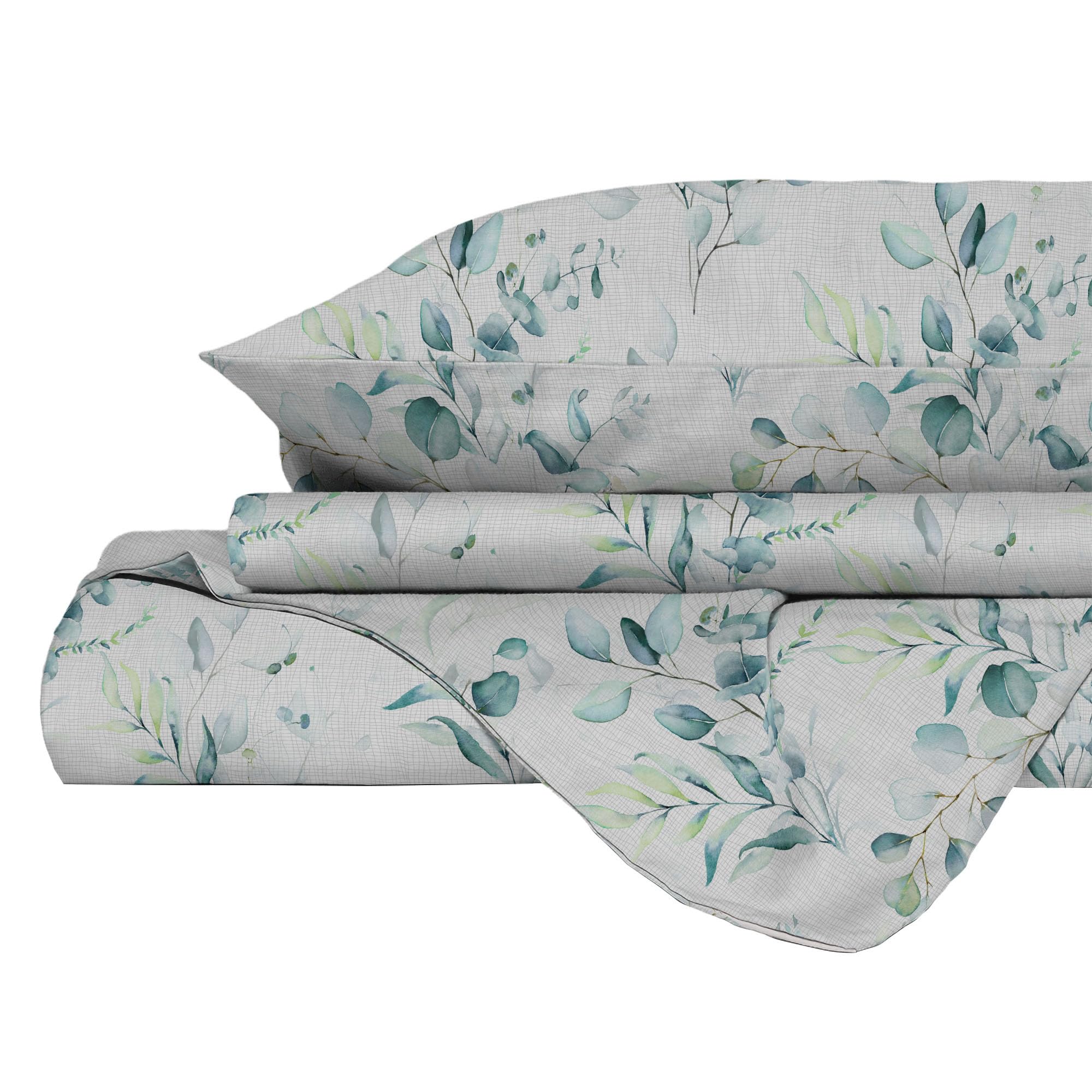 Parure Copripiumino Microfibra DAFNE - Stampa Ivy, Piazza E Mezza