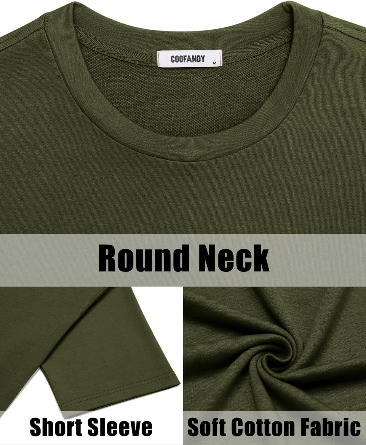 COOFANDY Men's Shirt and Shorts Set 2 Piece Fashion Summer Tracksuits Cotton Oversized T-Shirts Cargo Shorts Outfits - Image 5