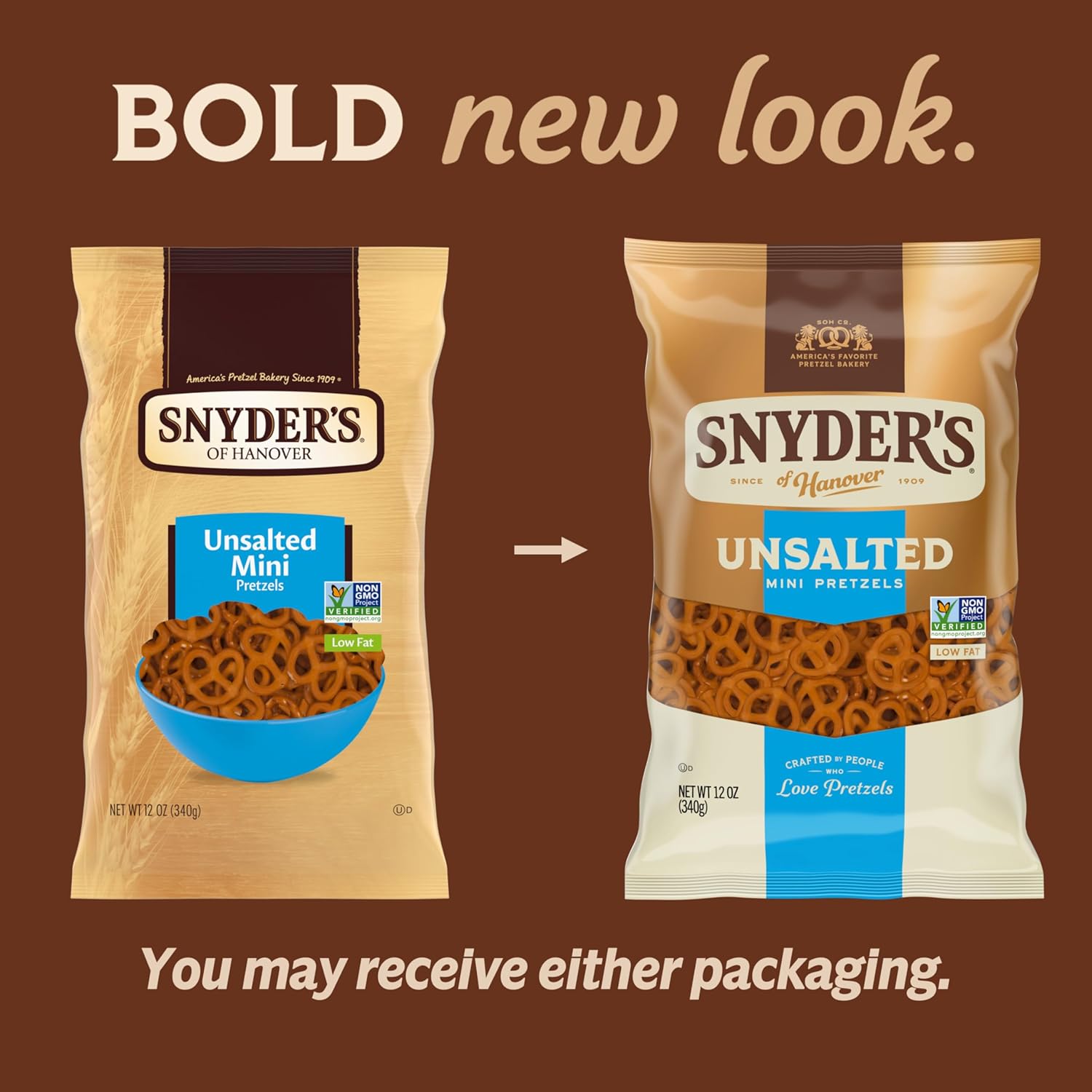 , Unsalted Mini Pretzels, Bag