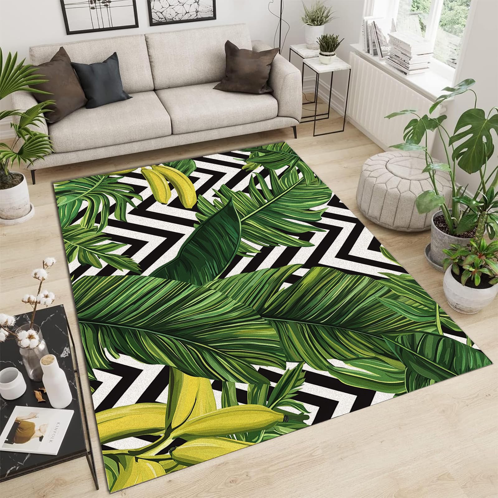 Moquette salon islande verte antidérapante et lavable pour grands espaces