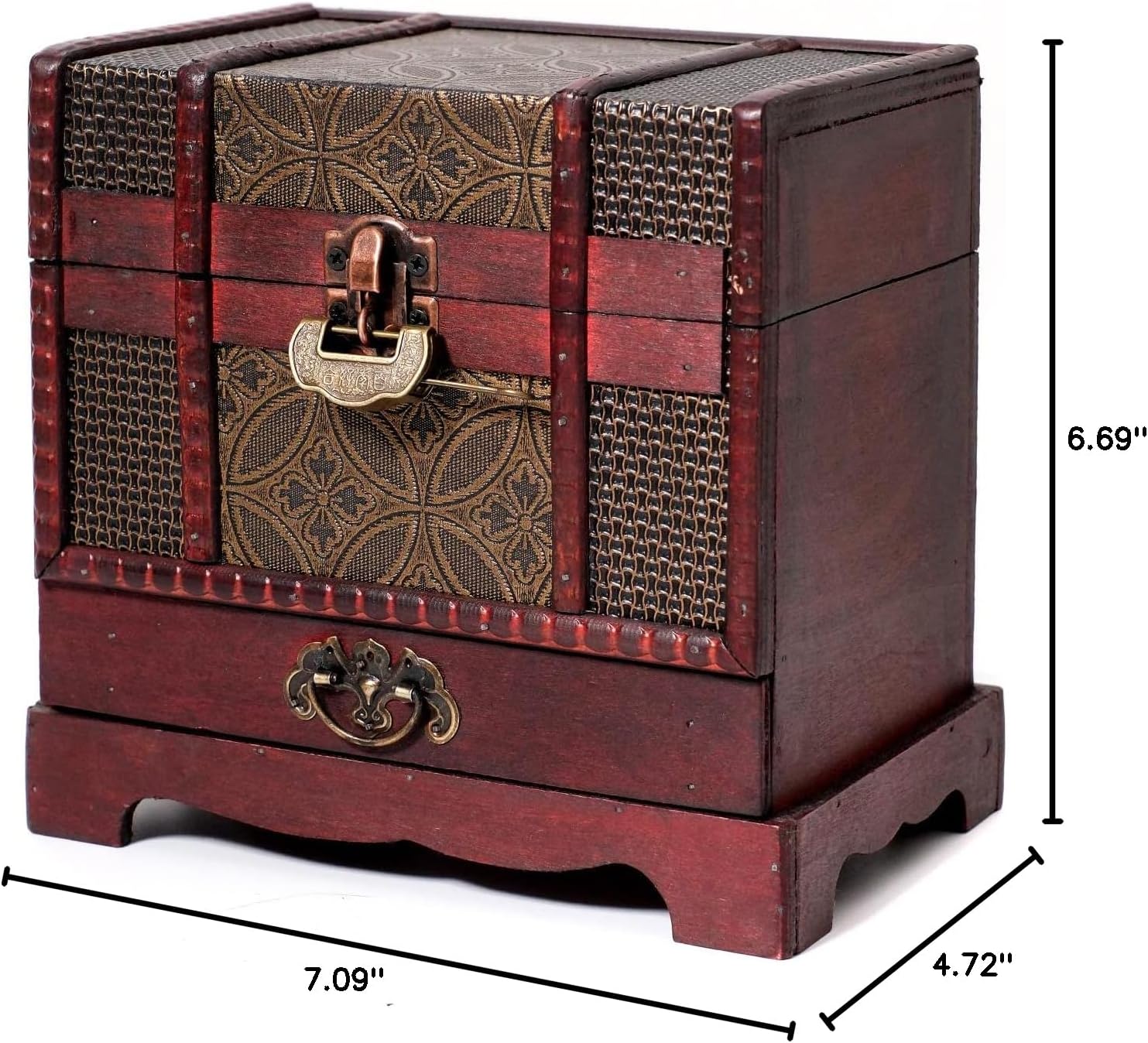 C2 Wooden Chest with drawer for collectible Fantasy Coins Card Games Dice Counter Deck of Cards Table Top Role Playing Jewelry Box Tabletop DND DnD TTRPG RPG