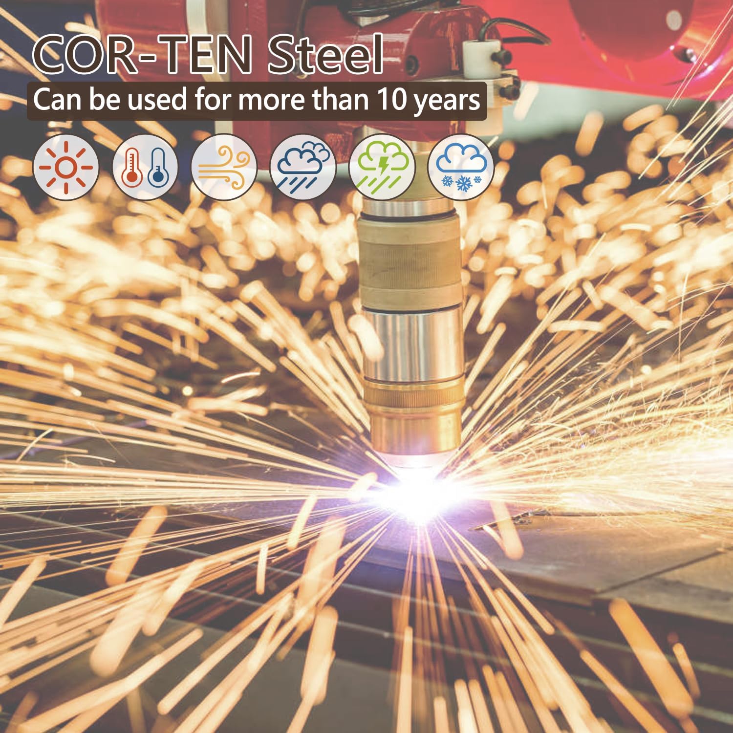 Cor-Ten Steel Landscape Edging with Rust Patina Finish, Pre-Rusted Cor-Ten Steel Landscape Edging, 42 inch Strips, 6 inch Depth (16 Pack)