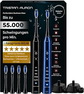 Tristan Auron Schallzahnbürste Doppelpack, 60 Tage Akku