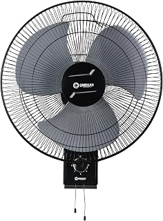 Omega's Brezza Wall Mounted Fan 16 inch | High-Performance, Wall Fan for Kitchen & Home, Smooth Oscillation, 100% Copper M Price In India