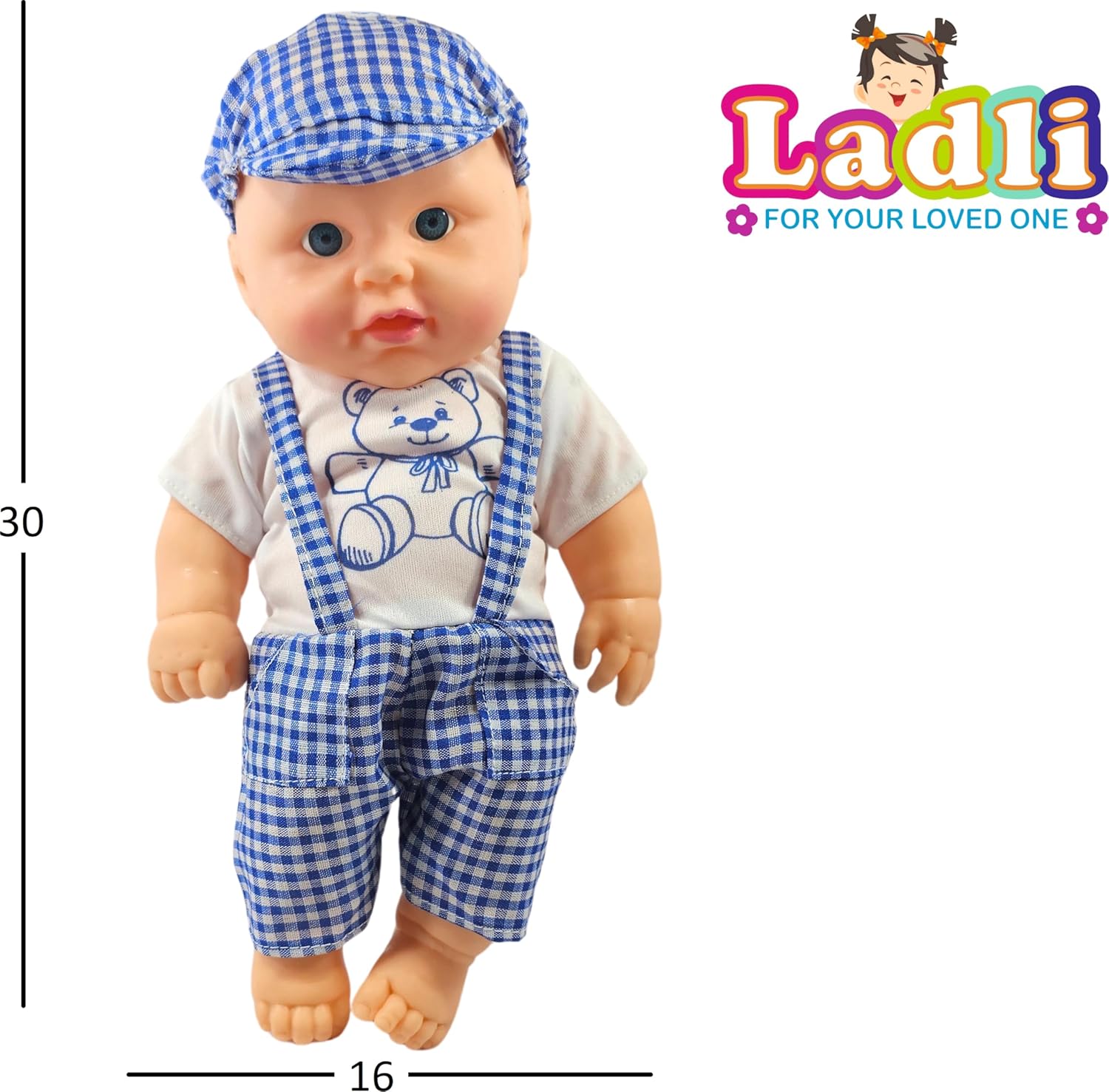 Ladli Doll for Babies Golu Baba Realistic Soft Cute PVC Dolls for Kids Little Boy Toy (Blue)