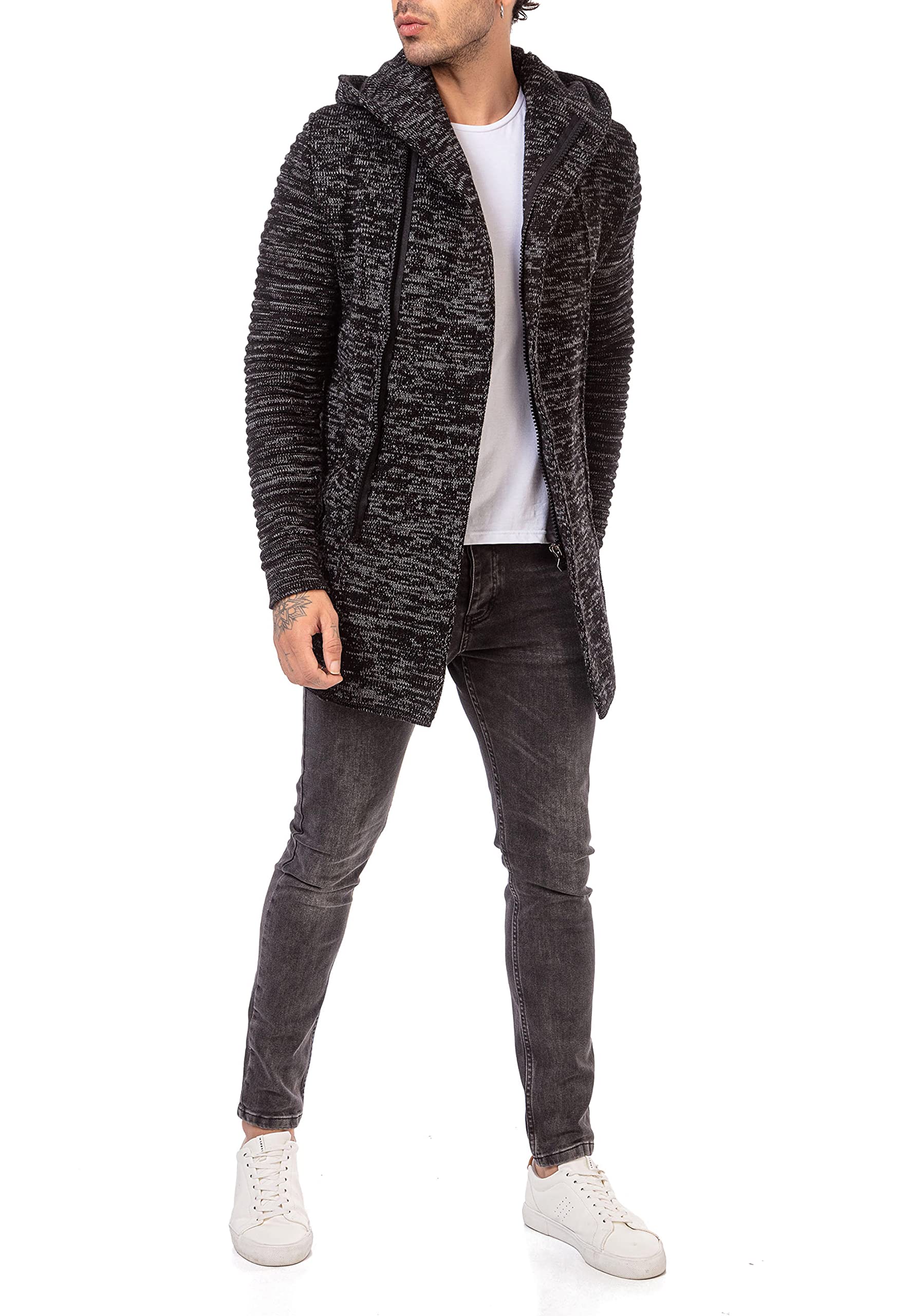 Redbridge Cardigan Herren Mantel Lange Strick-Jacke