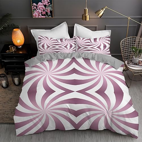 Miniatura 1 de Rotate California King Duvet Cover Pattern Print Bedding Soft Microfiber Comforter Cover and 2 Pillow Shams 20"X36", Bed Set Duvet Covers with